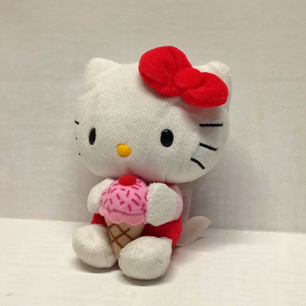 Hello Kitty Plush Doll Toy 5" Holding an ice cream Mini Stuffed Animal Sanrio
